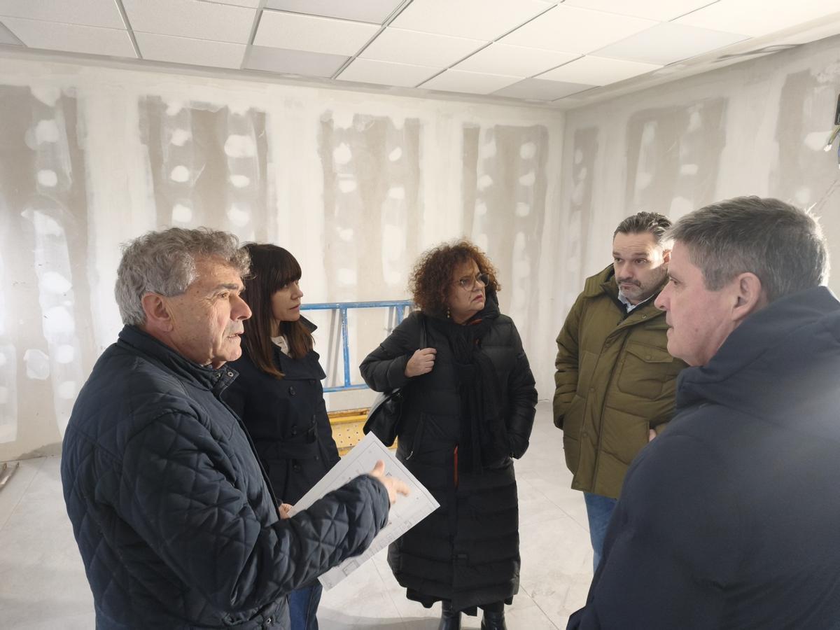 Un momento de la visita a las obras de este lunes.