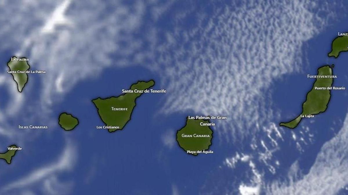 El sábado trae cielos mayormente despejados a Canarias con vientos del norte y descenso térmico
