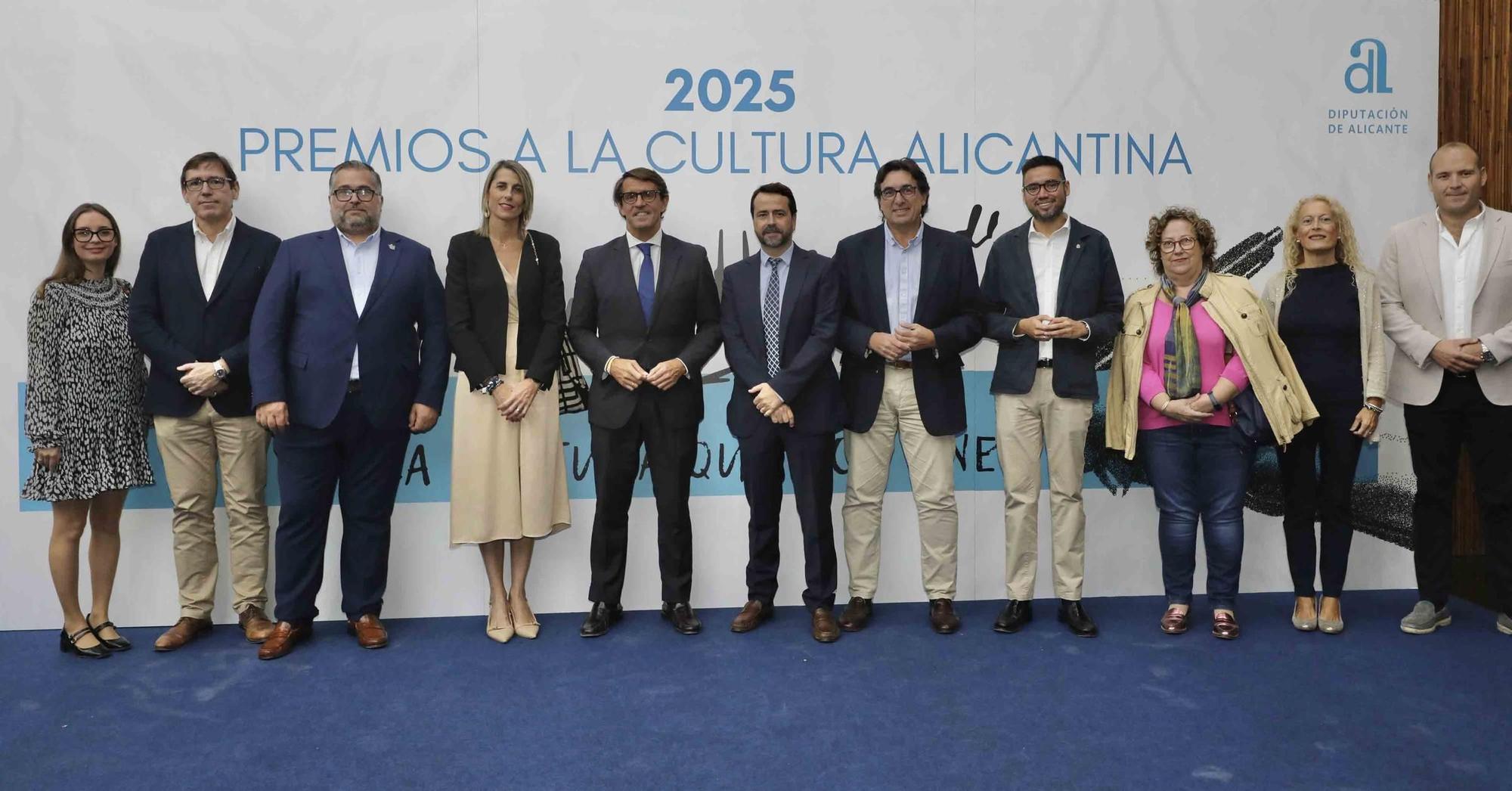 Creatividad y talento galardonados en la entrega de los Premios a la Cultura de la Diputación de Alicante