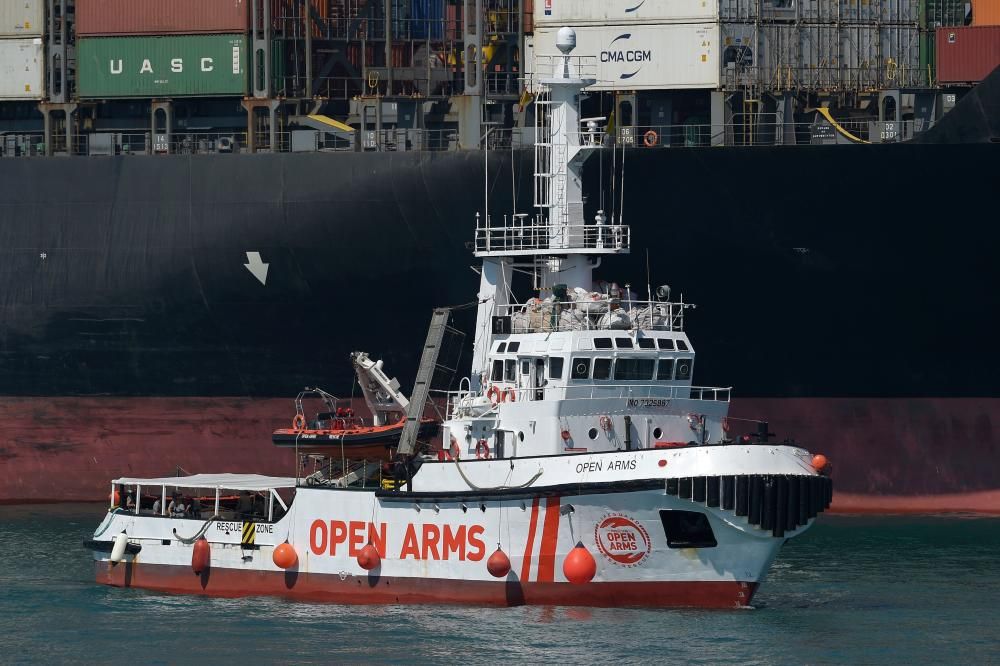 Llegada del barco Open Arms al puerto de Barcelona