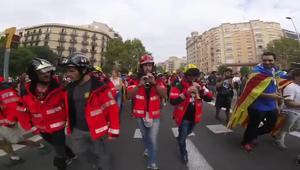 Bombers a la manifestació.
