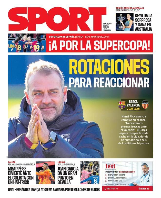 Las portadas de la prensa deportiva de hoy, 26 de enero de 2025