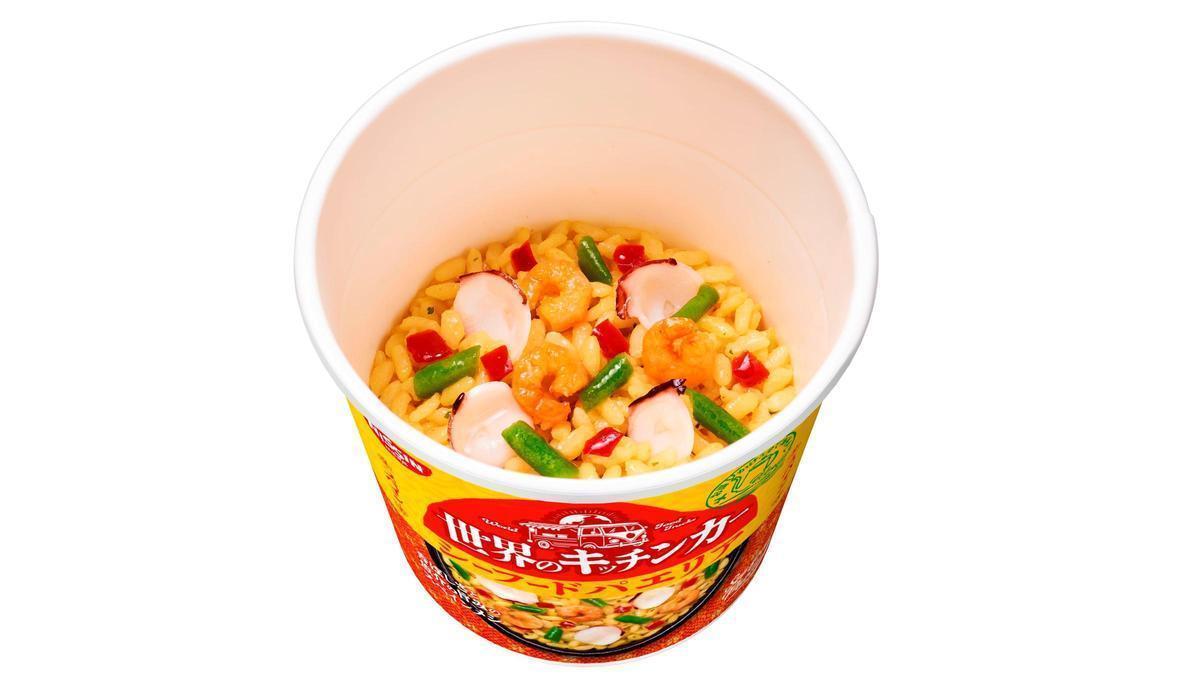 La paella de marisco exprés de la compañía japonesa Nissin Foods.