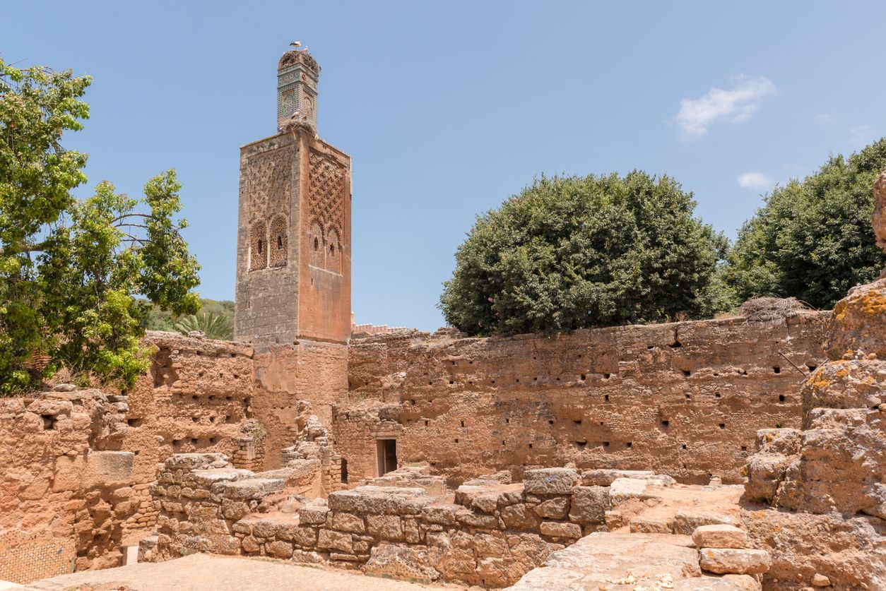 Las ruinas de la mezquita en la necrópolis de Chellah