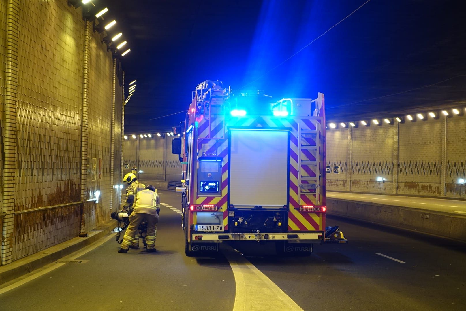 Simulacro en el túnel de Beiramar de Vigo