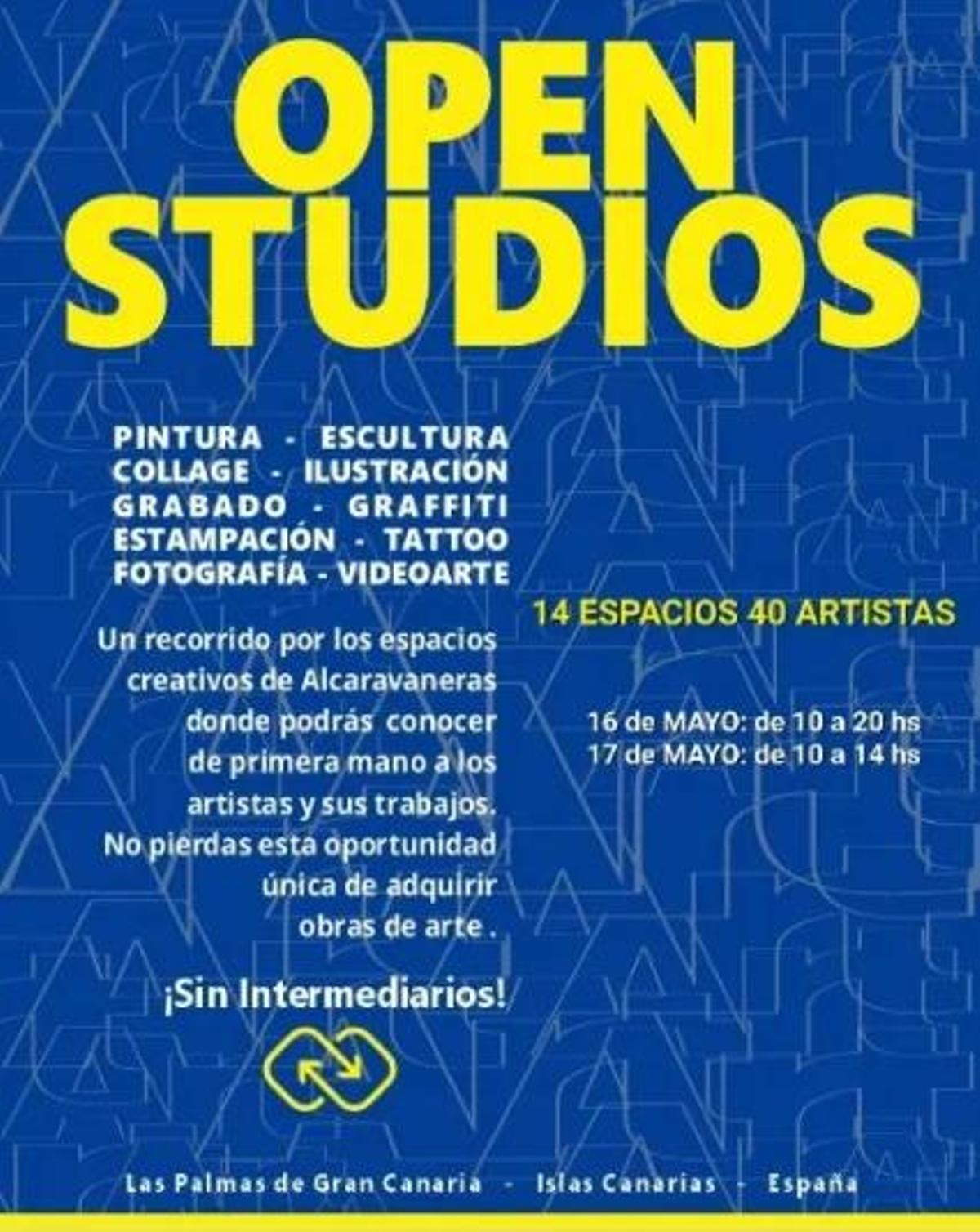 Cartel del Open Studios en Las Palmas de Gran Canaria.