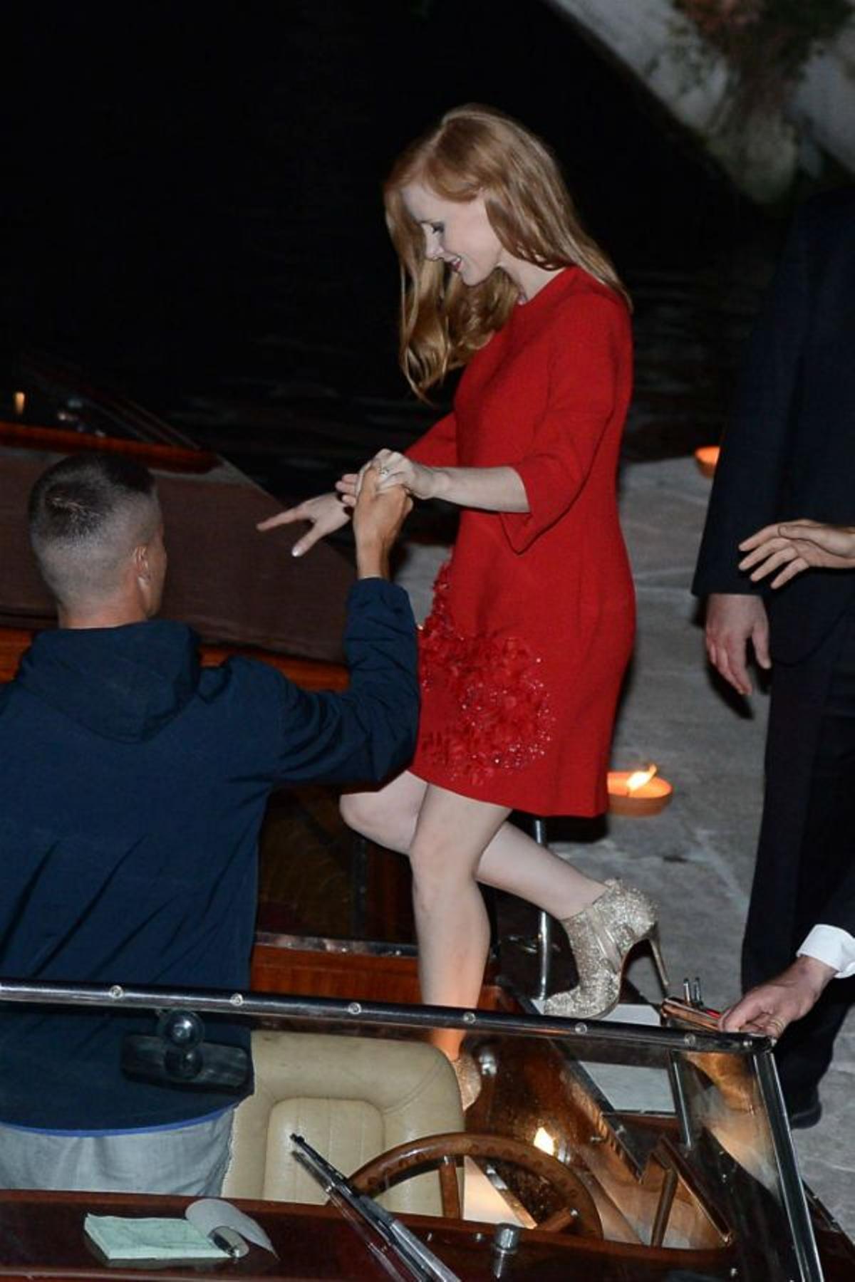 JessicaChastain en la fiesta pre boda organizada en Venecia