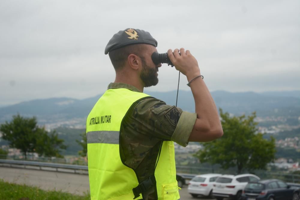 Incendios en Galicia | La brilat despliega sus "centinelas" contra el fuego en los montes de Pontevedra