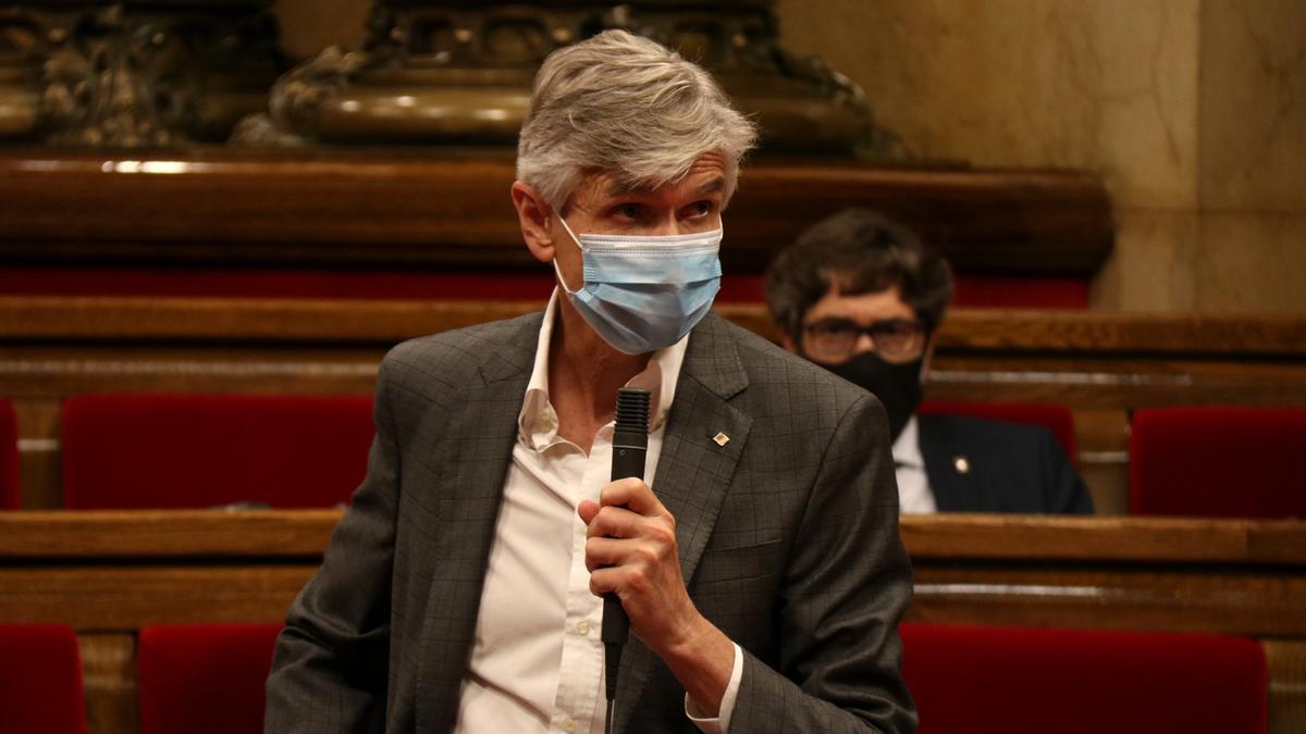 El conseller de Salut, Josep Maria Argimon, durant la sessió de control al Govern. Imatge del 21 de juliol de 2021. (Horitzontal)