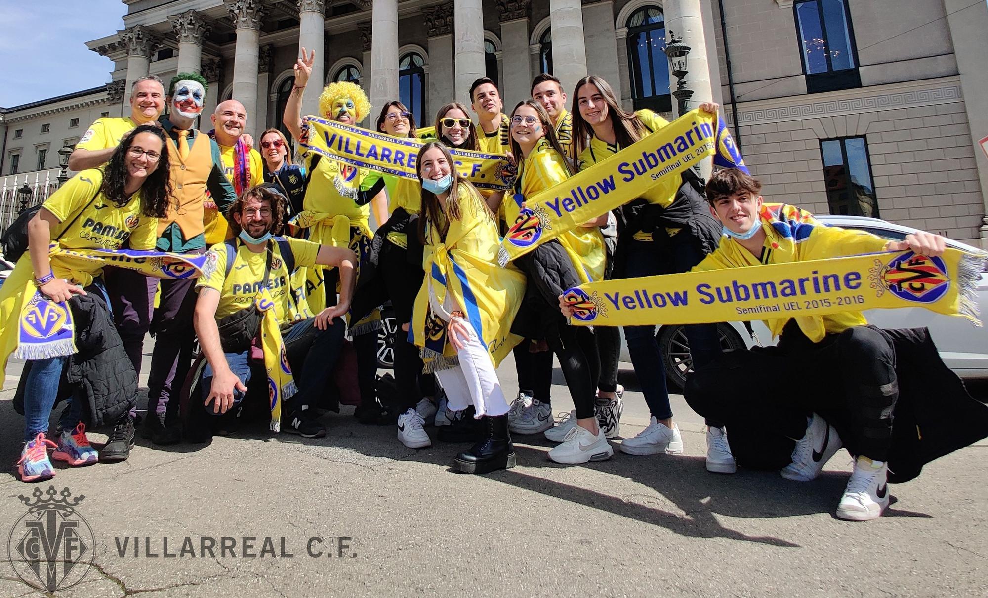 La afición del Villarreal CF toma las calles de Múnich