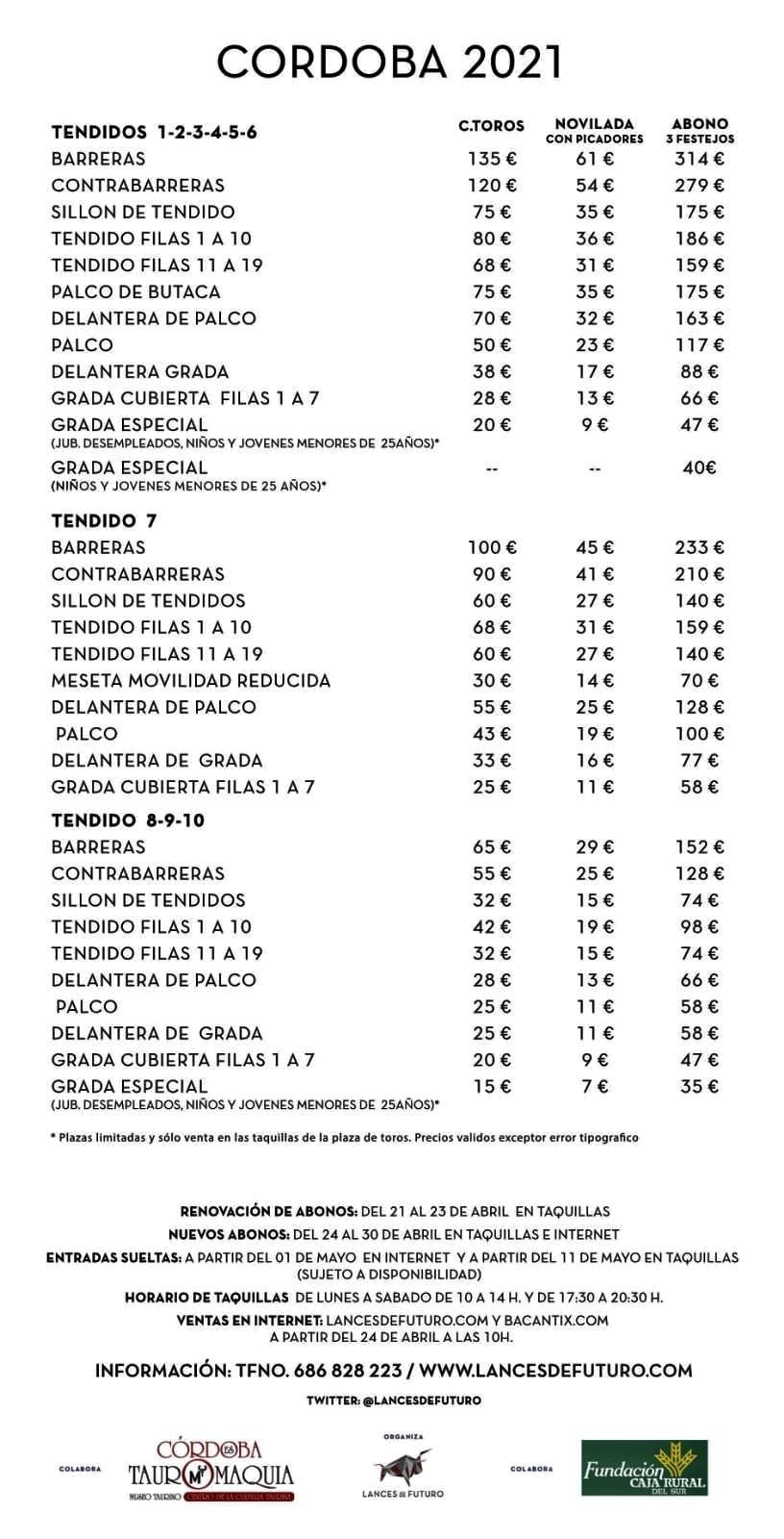 Precios de los abonos de la Feria de Mayo de Córdoba