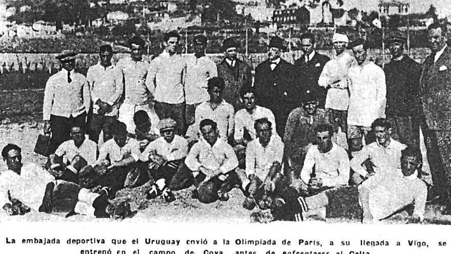 Expedición de la selección uruguaya en Vigo.