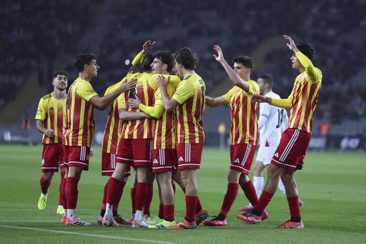 Partido entre Catalunya-Palestina en el Estadi Olímpic de Lluís Companys