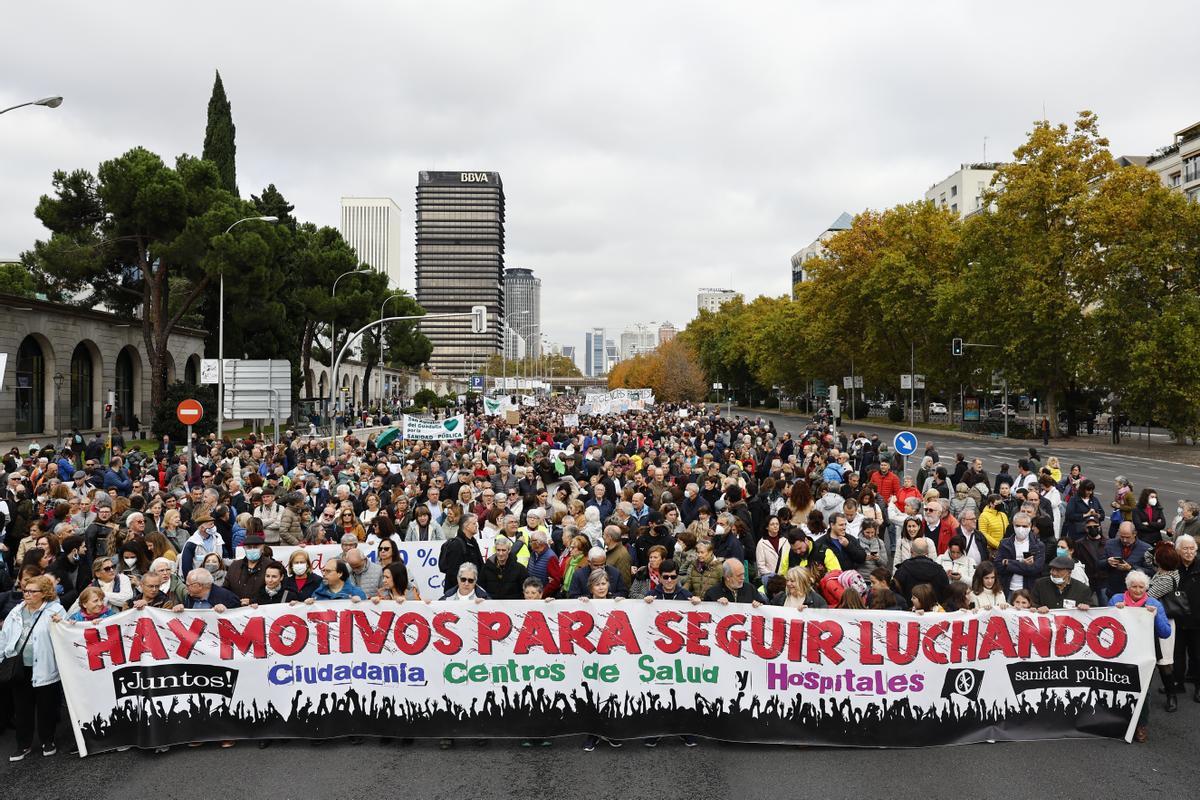 Manifestación em Madrid en defensa de la sanidad pública