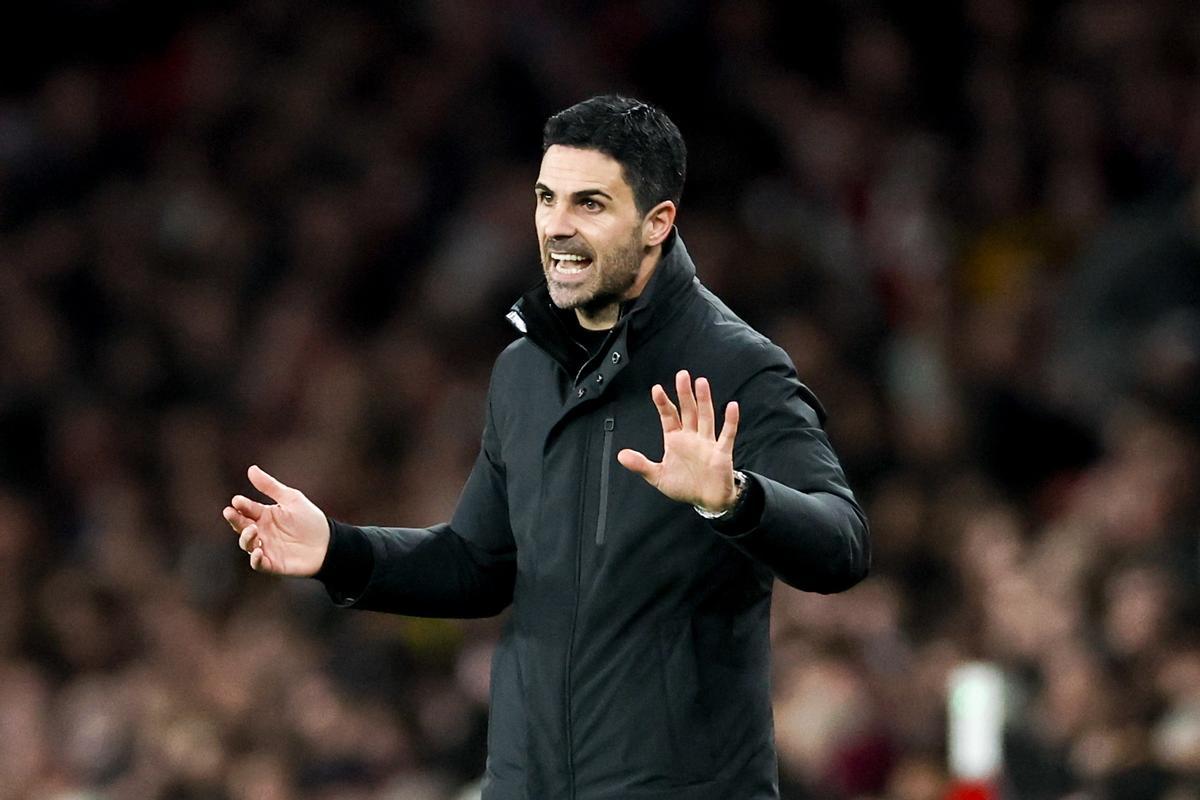 Mikel Arteta, durante el Arsenal-Leverkusen de Champions