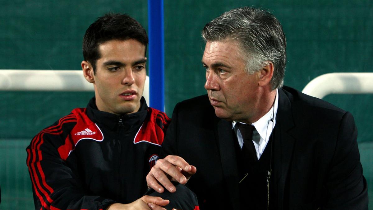Ancelotti y Kaká coincidieron en el Milan