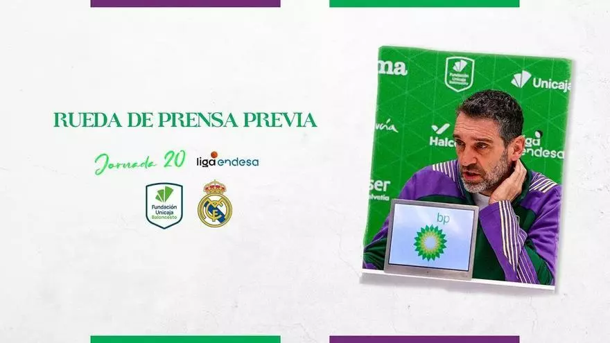 Ibon Navarro comparece en rueda de prensa antes del Unicaja-Real Madrid de ACB