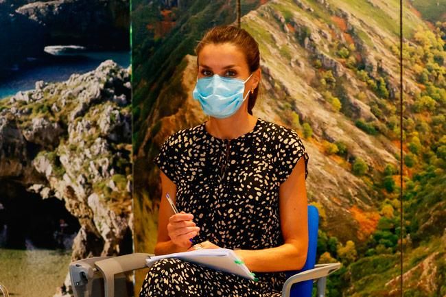 La reina Letizia estrena un vestido de Massimo Dutti con estampado 'animal print' en Asturias