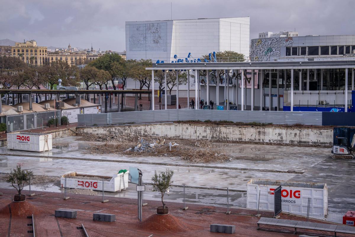 Barcelona 07/03/2026 Barcelona. Terreno donde estaba ubicada la base del equipo suizo Alinghi de la Copa América de vela,situada donde hubo los cines del Maremagnum,para dejar libre la parcela este marzo. AUTOR: JORDI OTIX