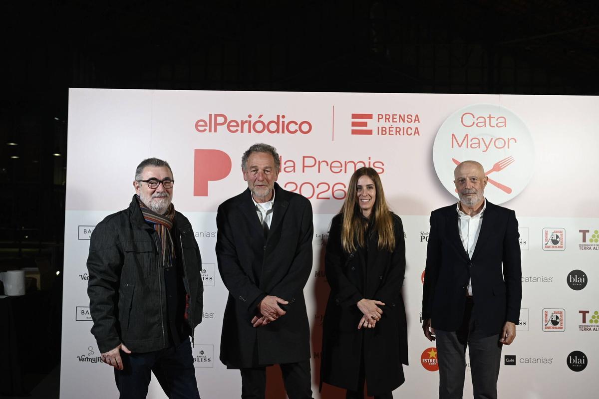 Pau Arenós, responsable Cata Mayor; Toni Espinal, director de Ampans; Anna Prado, Formatges Muntanyola y Félix Noguera, director general de Prensa Ibérica para Catalunya y Baleares