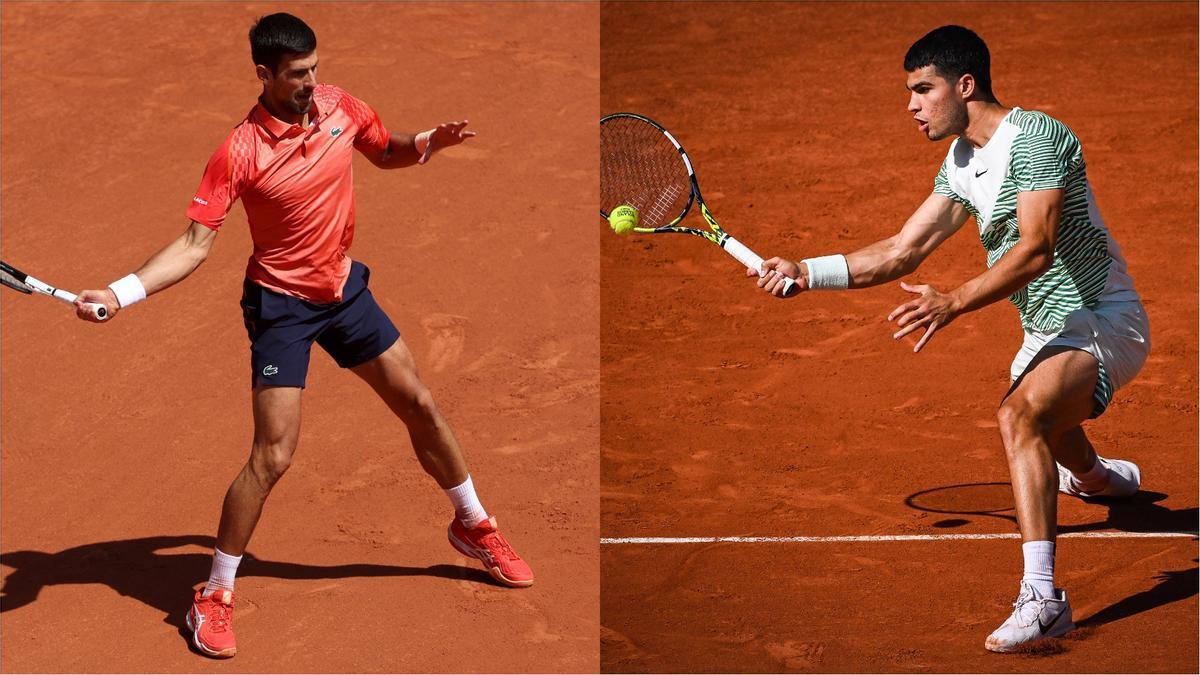 Novak Djokovic y Carlos Alcaraz.