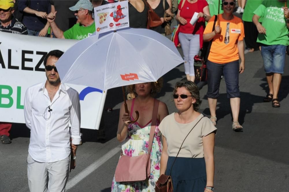 La protesta de educación en Murcia, en imágenes