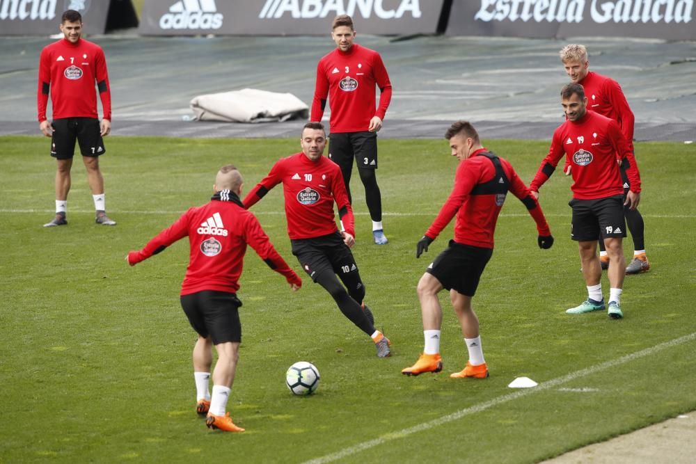 Juan Carlos Unzué dispone el último entrenamiento de su equipo antes del viaje a Butarque.