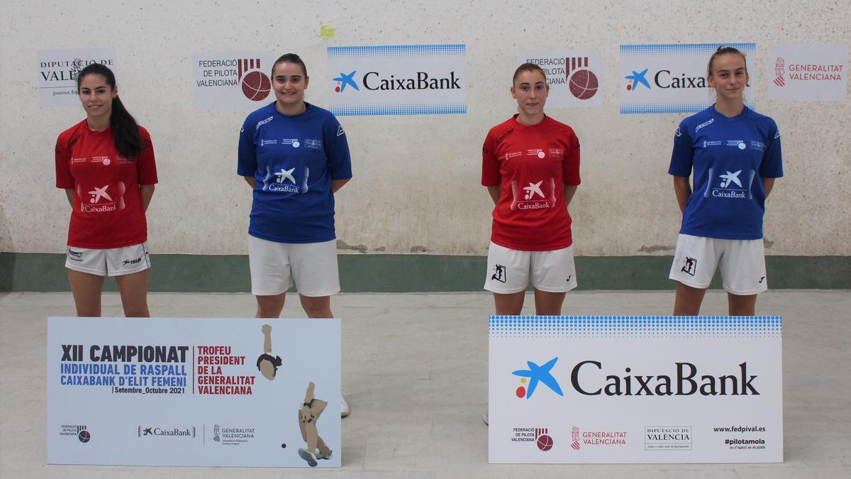 Mar, Mireia, Amparo i Irene, protaginistes del Campionat Individual CaixaBank de raspall femení