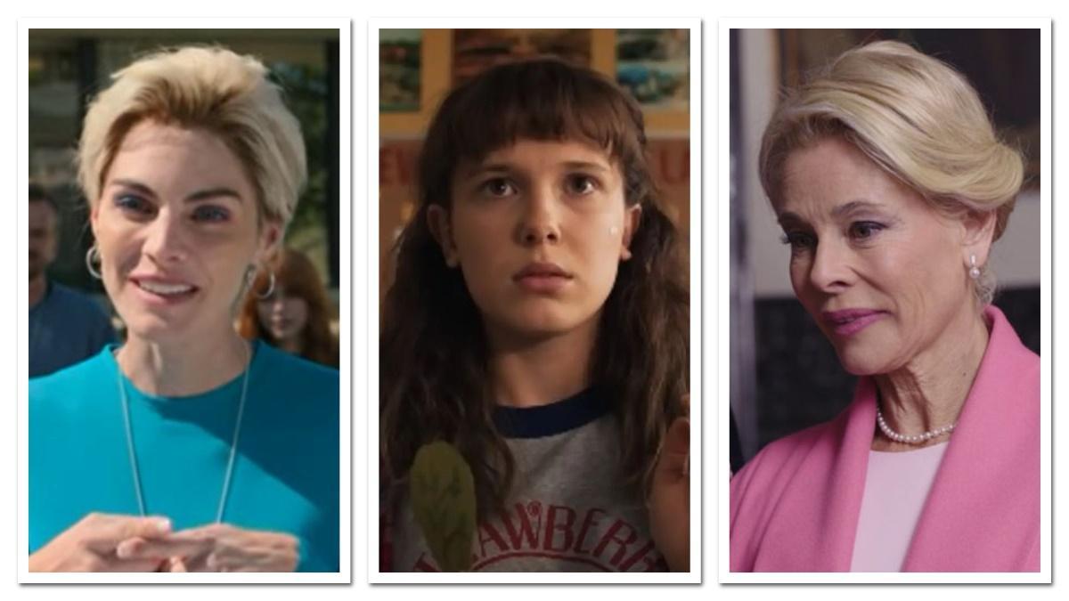 Combo Amaia Salamanca en la serie 'Bienvenidos a Edén'; de Millie Bobby Brown en 'Stranger things' y de Belén Rueda en la película 'La familia perfecta'