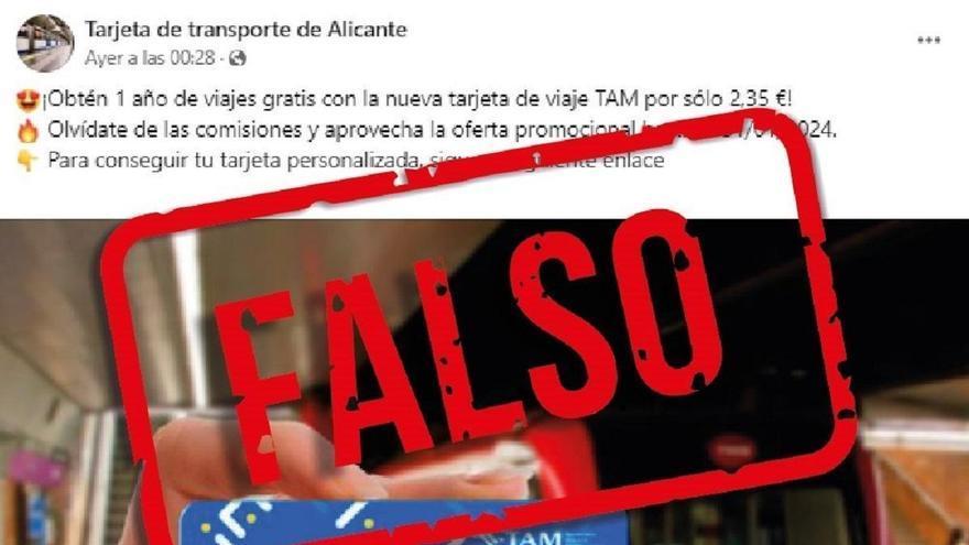 Una estafa ofrece falsos abonos de transporte en Alicante por dos euros