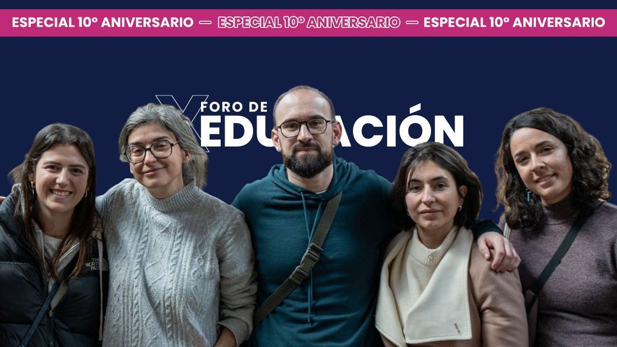 Mapa Labs (Sara Varela, Marta Matamala, Sofía Galván, Iván Rey-Rodríguez y Sara Gamboa), poñentes do X Foro de Educación