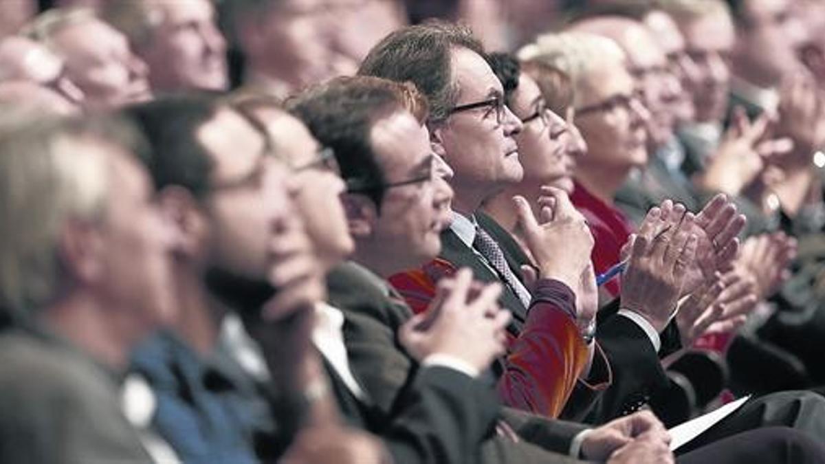 Artur Mas, el pasado martes, durante la conferencia de Oriol Junqueras.