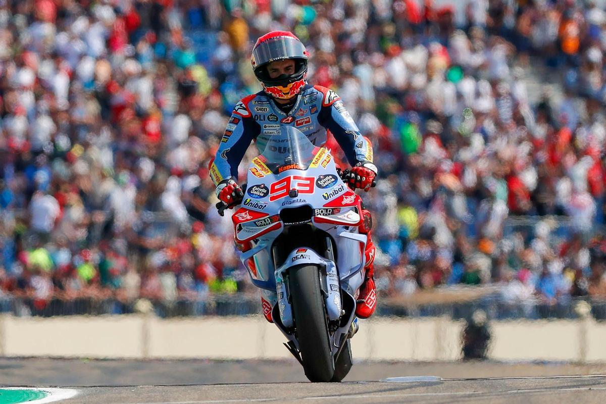 Marc Márquez, sobre su Ducati.