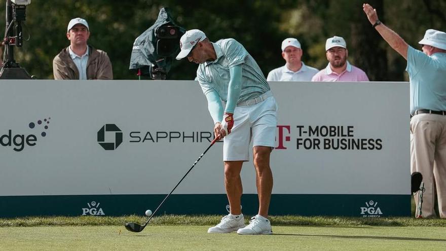 Sergio García, durante su participación en el PGA Championship en el Quail Hollow Club en Charlotte.