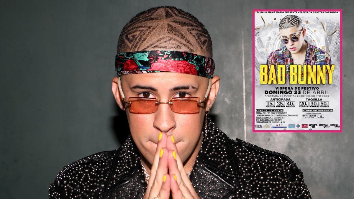 Bad Bunny en su concierto en Zaragoza en España en 2017