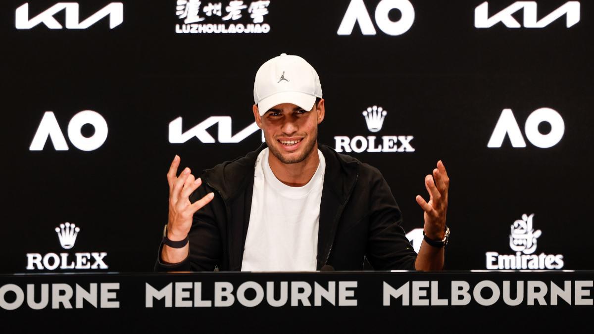 Carlos Alcaraz atendió a la prensa en la previa del Abierto de Australia