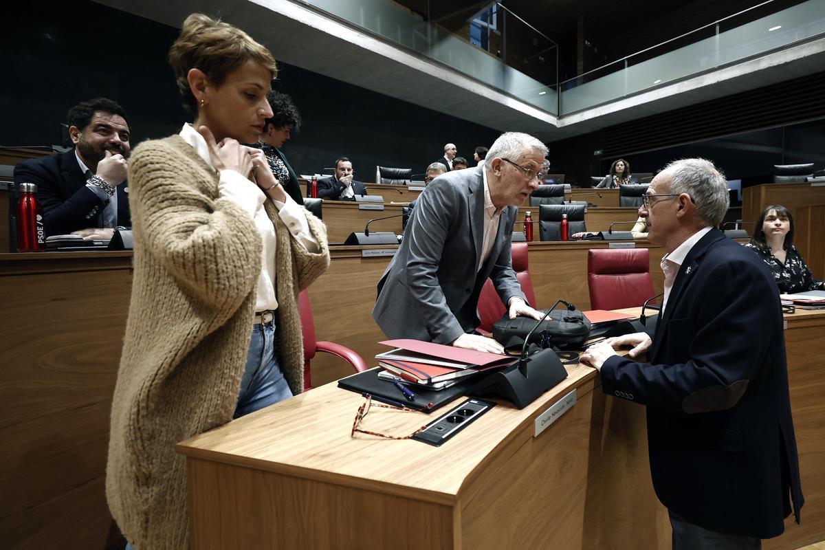 María Chivite, en el Parlamento de Navarra, en una imagen de archivo.