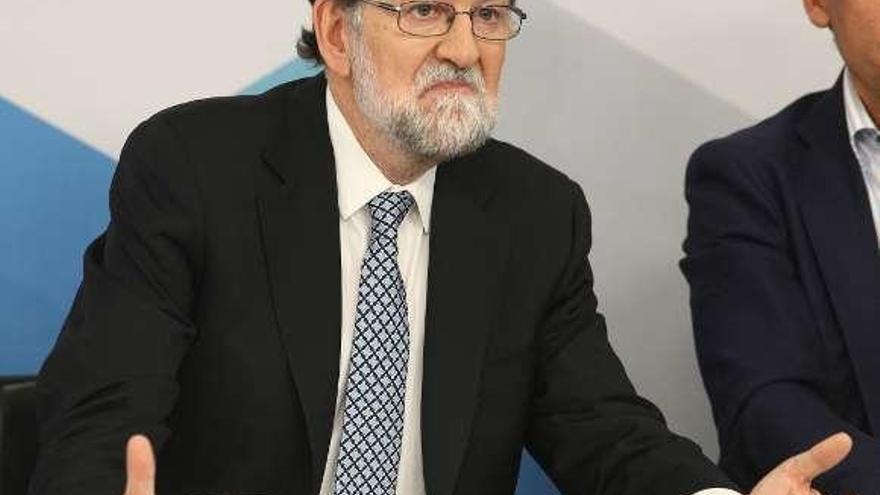 Rajoy, el martes, en la reunión del comité ejecutivo nacional del PP. // E.P.