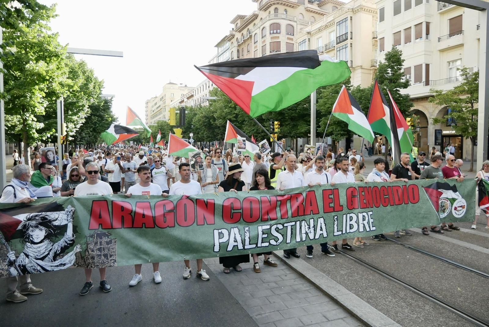 En imágenes | Manifestación en apoyo a Palestina en Zaragoza