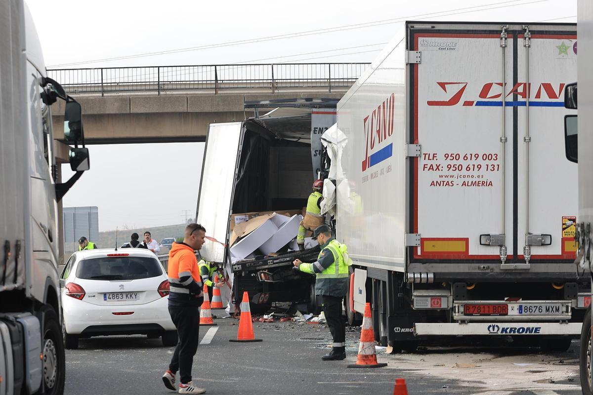 Accidente múltiple en la AP-7 en Castellón