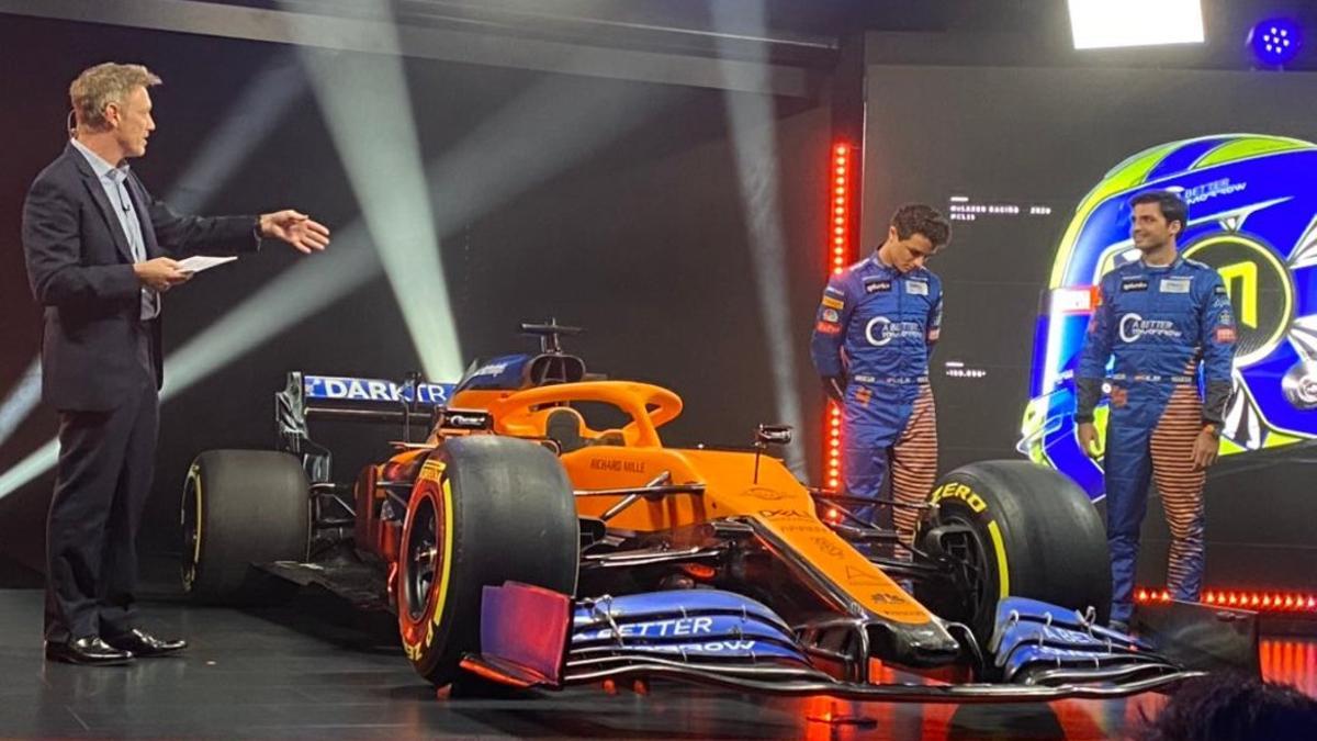 Norris y Sainz, en la presentación de Woking