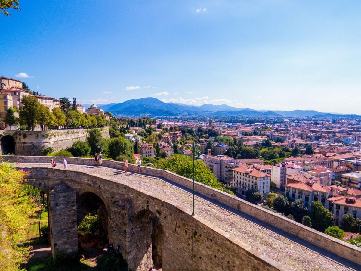 Bérgamo Città Alta casco histórico más bello Italia