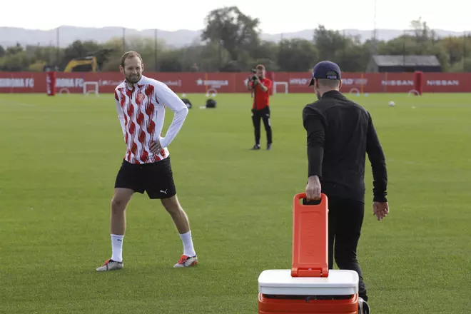 Les imatges de l'entrenament previ al Girona - Slovan Bratislava