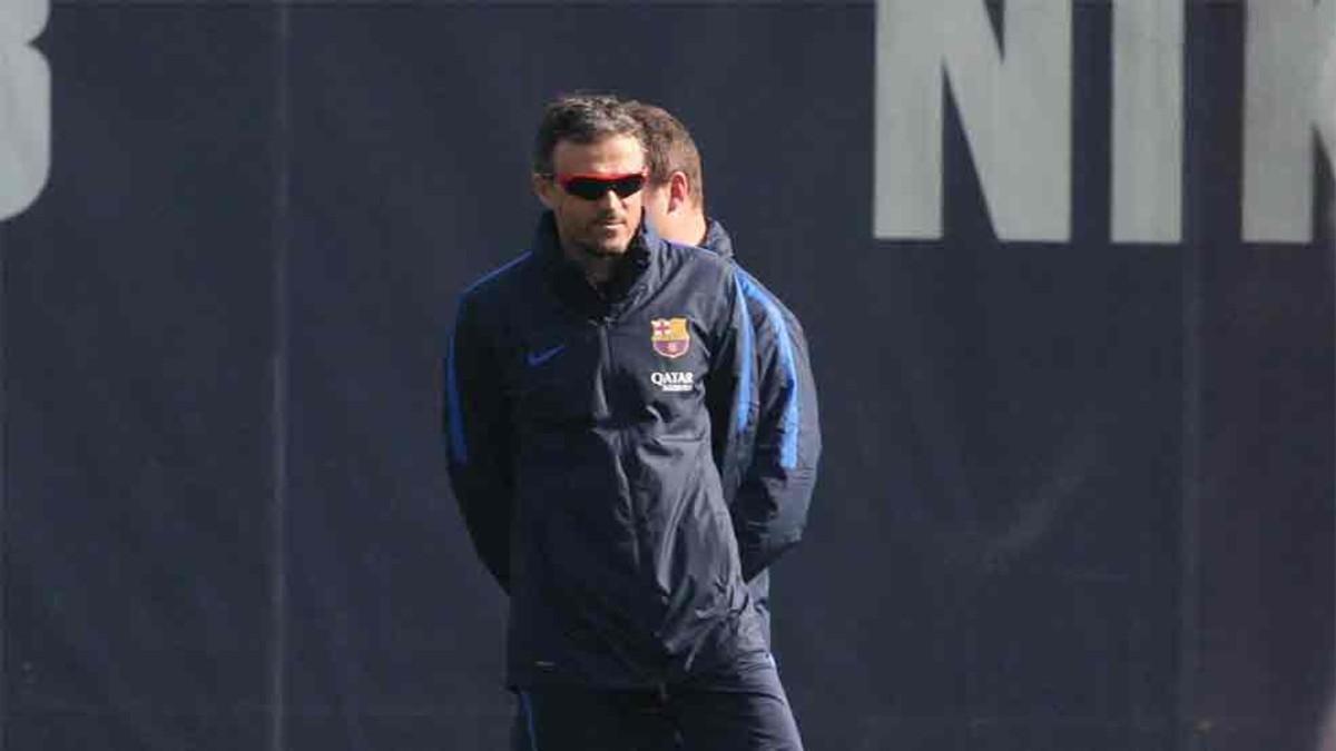 Luis Enrique, en el entrenamiento