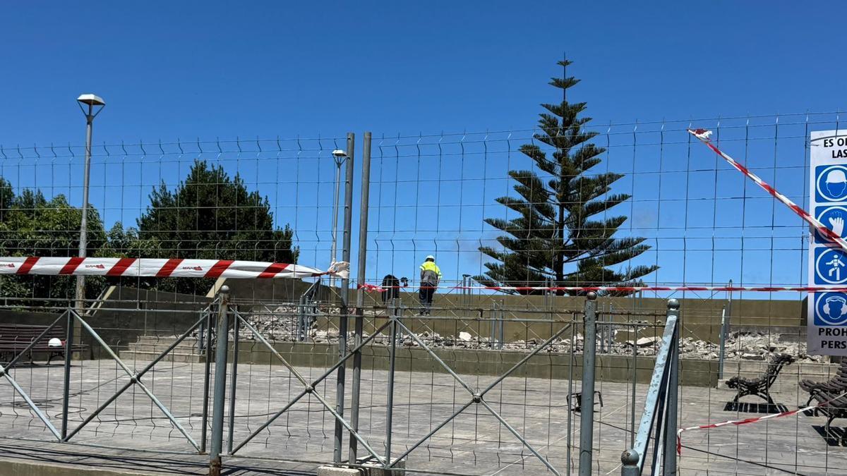 Las obras en la plaza de El Ortigal.