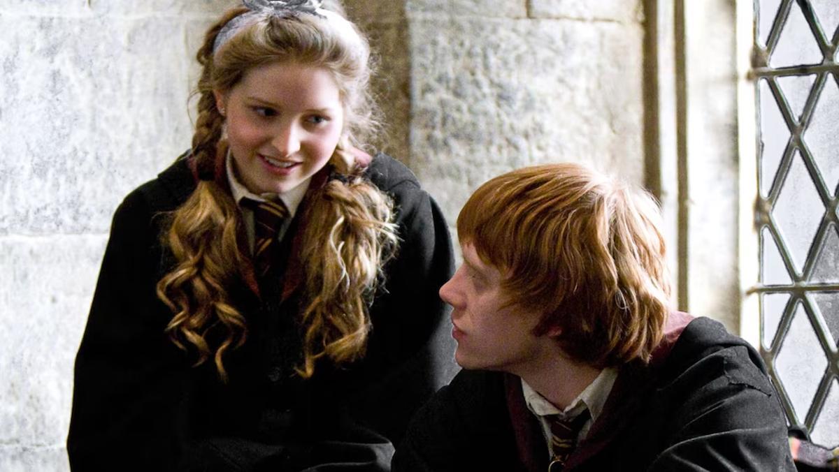 La actriz británica Jessie Cave, conocida por interpretar a Lavender Brown, la novia de Ron Wisley en Hogwarts.
