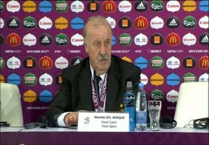 Del Bosque fa una roda de premsa després que ’la Roja’ guanyés l’Eurocopa.