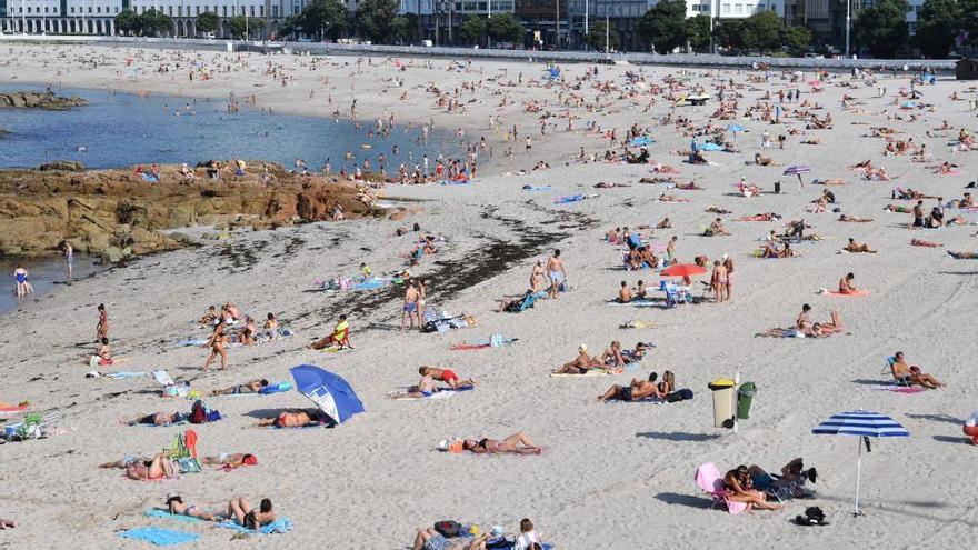 La playa de Riazor, en A Coruña.