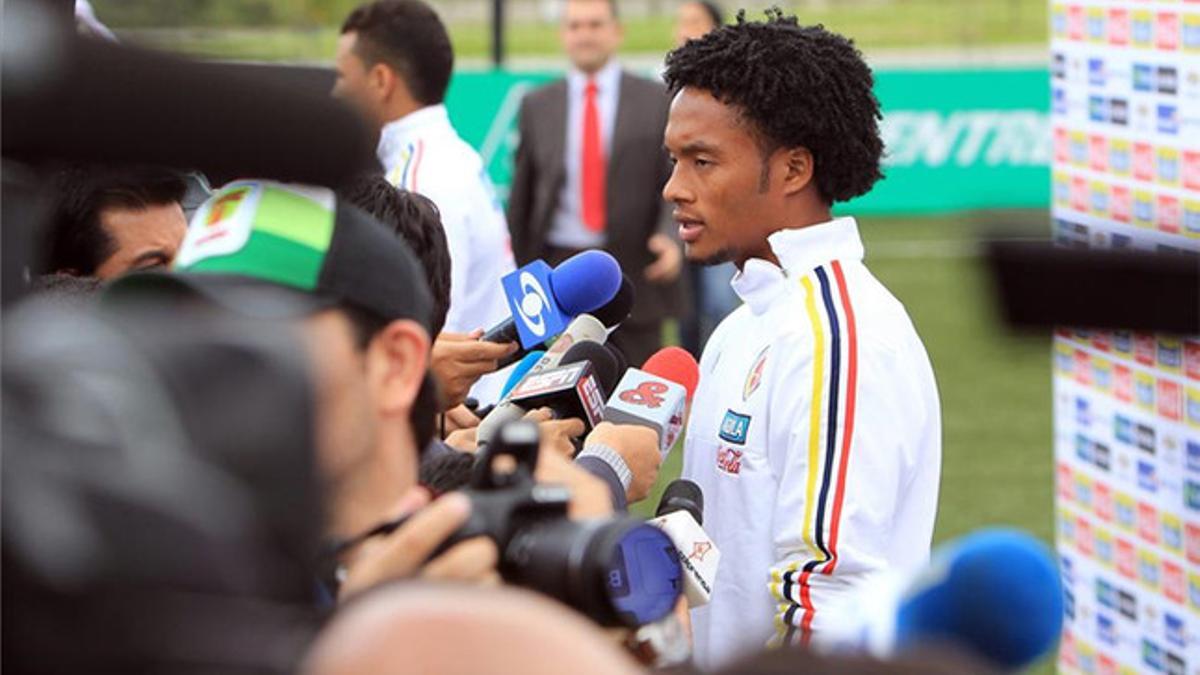 Cuadrado, durante la rueda de prensa