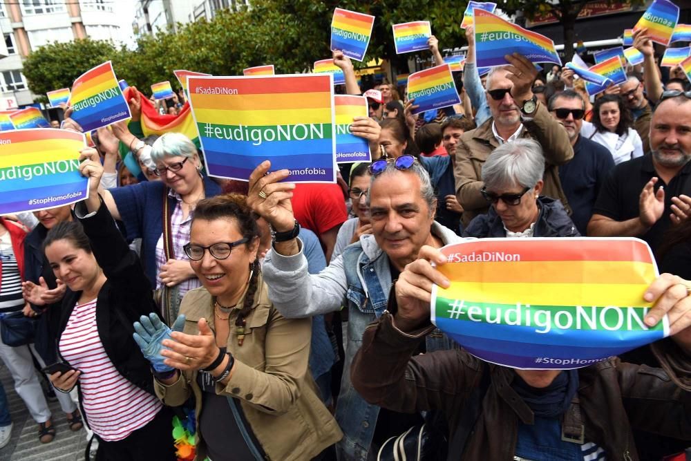 Manifestación contra la homofobia en Sada